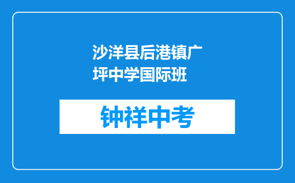 沙洋县后港镇广坪中学国际班