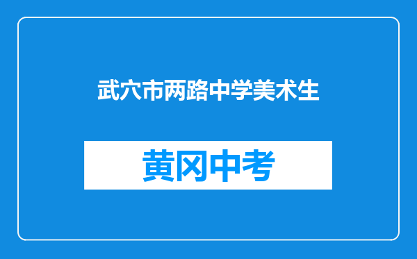 武穴市两路中学美术生