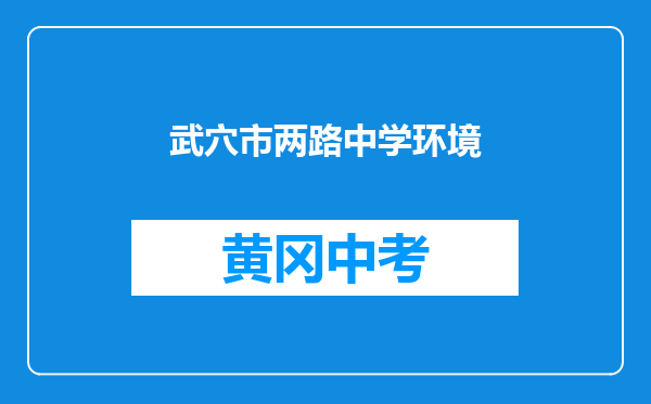 武穴市两路中学环境