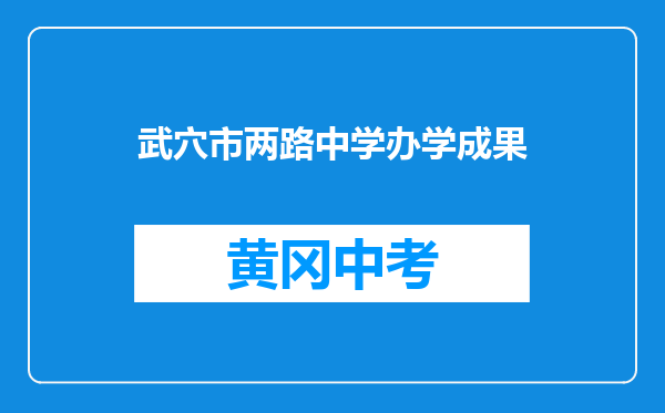 武穴市两路中学办学成果