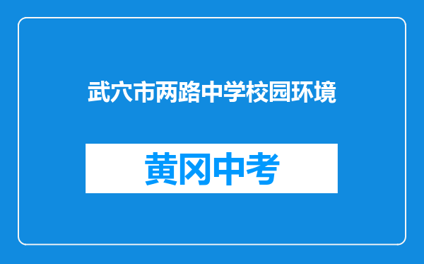 武穴市两路中学校园环境