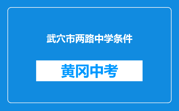 武穴市两路中学条件