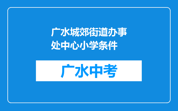 广水城郊街道办事处中心小学条件