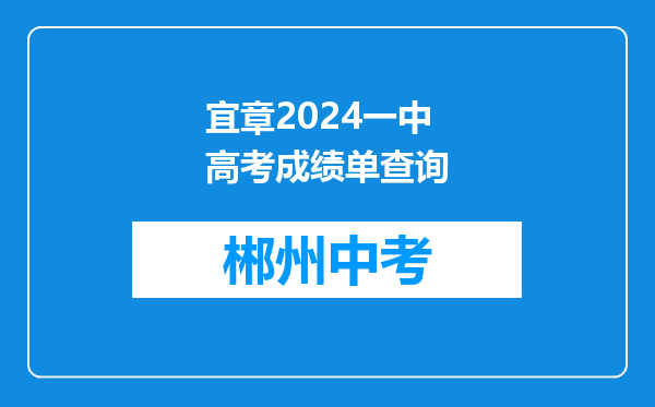 宜章2024一中高考成绩单查询