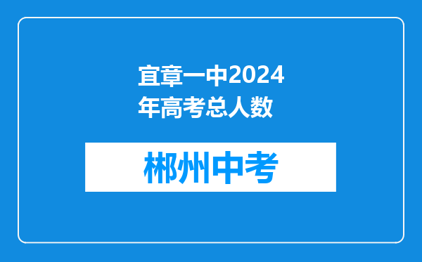 宜章一中2024年高考总人数