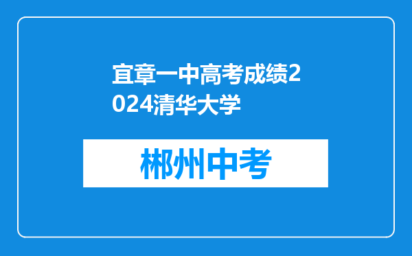 宜章一中高考成绩2024清华大学