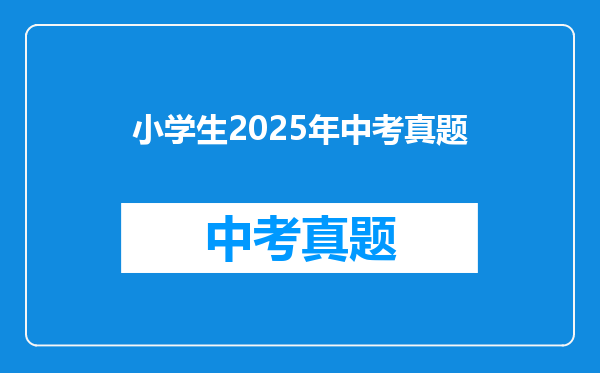 小学生2025年中考真题