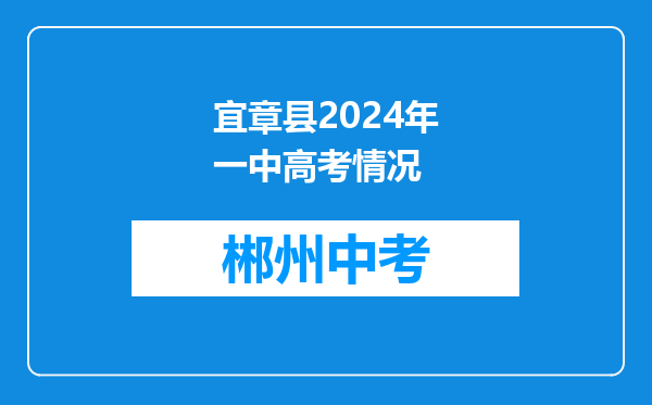 宜章县2024年一中高考情况