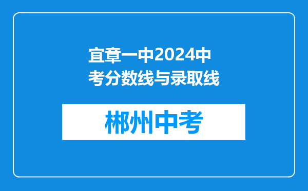 宜章一中2024中考分数线与录取线