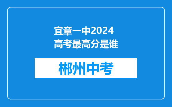 宜章一中2024高考最高分是谁