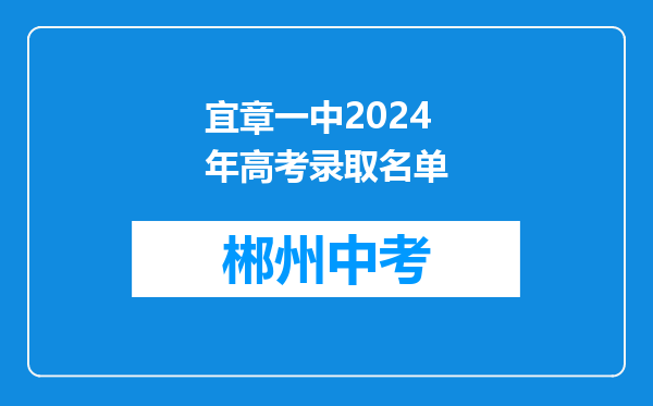宜章一中2024年高考录取名单