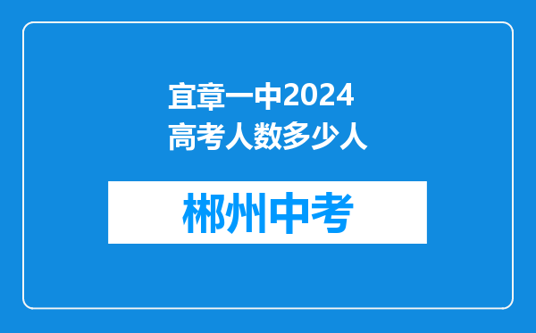 宜章一中2024高考人数多少人