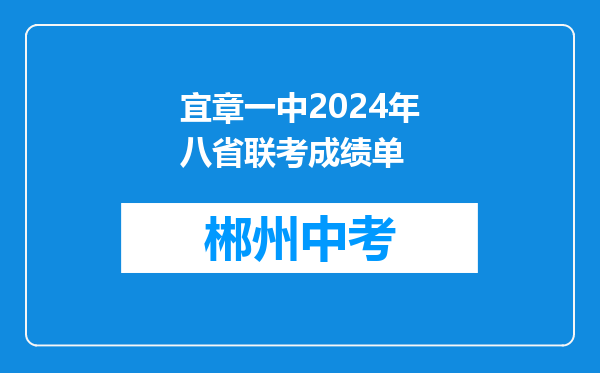 宜章一中2024年八省联考成绩单