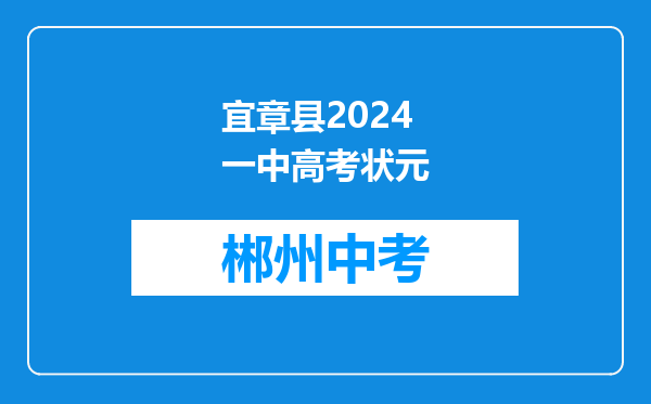 宜章县2024一中高考状元