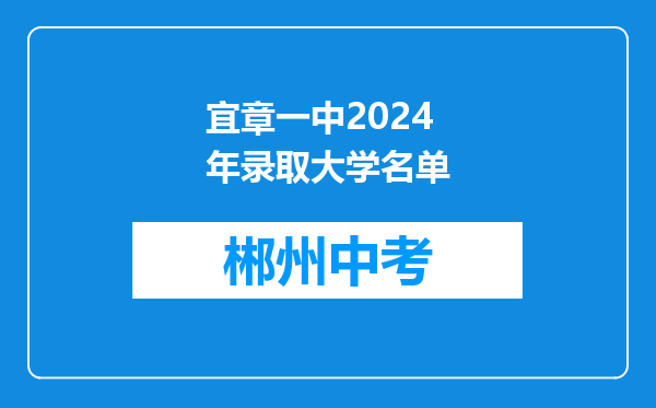 宜章一中2024年录取大学名单