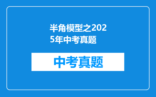 半角模型之2025年中考真题