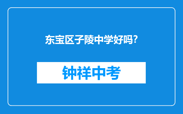 东宝区子陵中学好吗？