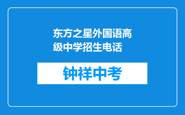 东方之星外国语高级中学招生电话