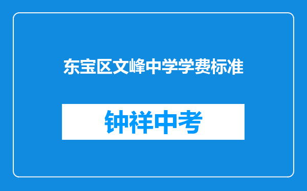 东宝区文峰中学学费标准