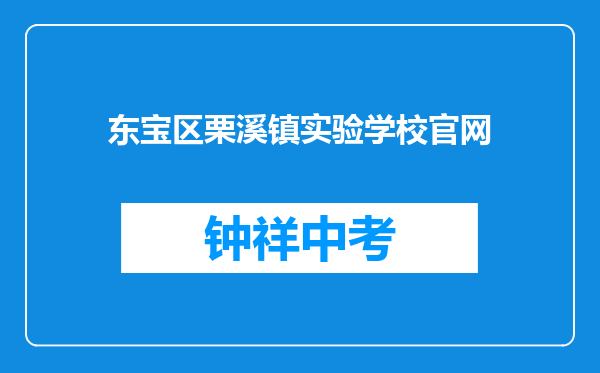 东宝区栗溪镇实验学校官网