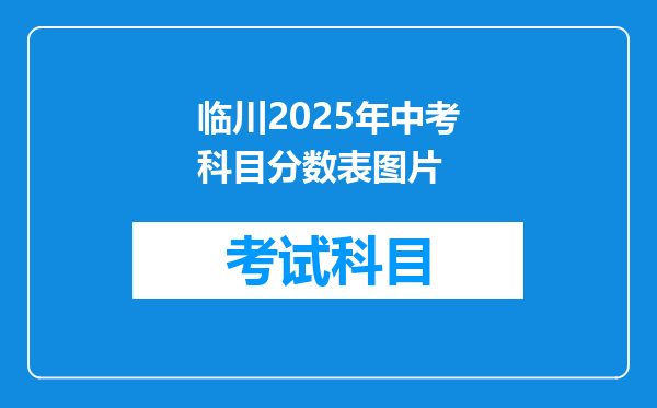 临川2025年中考科目分数表图片