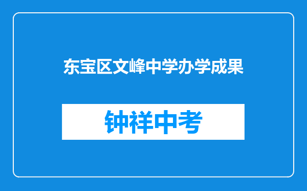 东宝区文峰中学办学成果