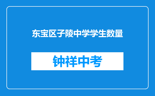 东宝区子陵中学学生数量