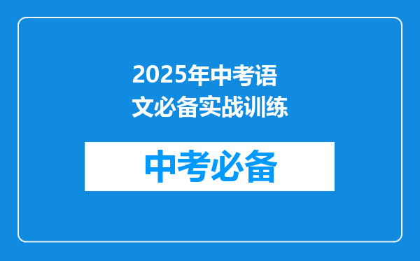 2025年中考语文必备实战训练