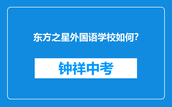 东方之星外国语学校如何？