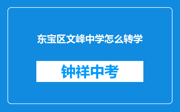 东宝区文峰中学怎么转学