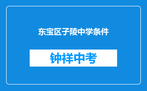 东宝区子陵中学条件