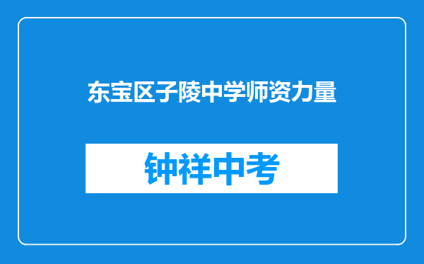 东宝区子陵中学师资力量
