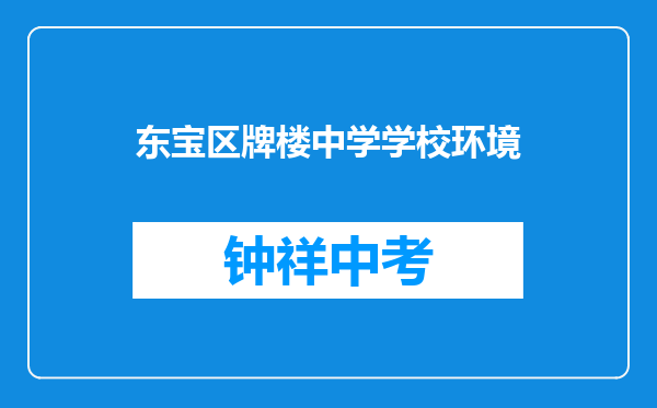 东宝区牌楼中学学校环境