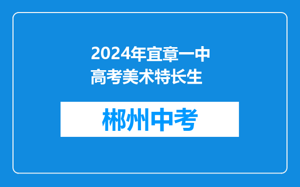 2024年宜章一中高考美术特长生