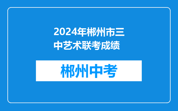 2024年郴州市三中艺术联考成绩