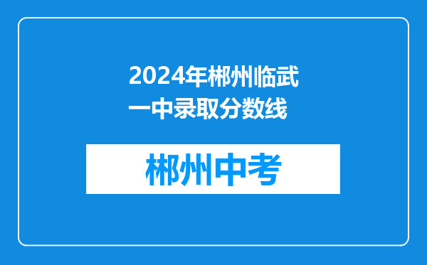 2024年郴州临武一中录取分数线