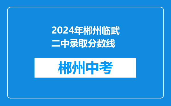 2024年郴州临武二中录取分数线