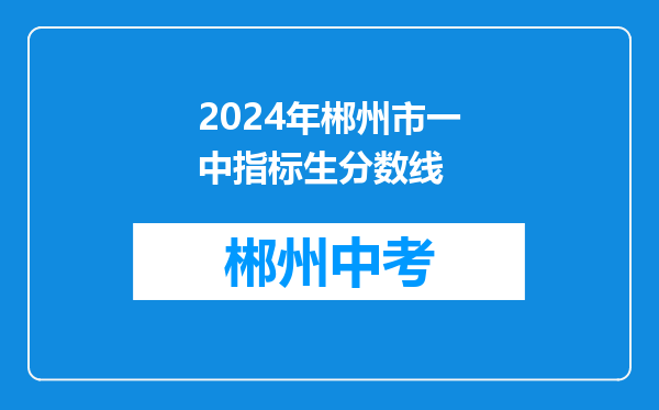 2024年郴州市一中指标生分数线