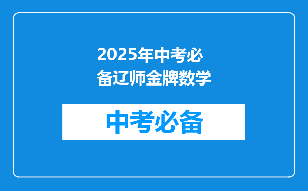 2025年中考必备辽师金牌数学