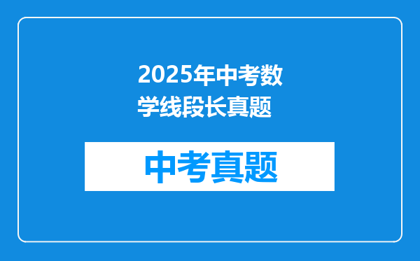 2025年中考数学线段长真题