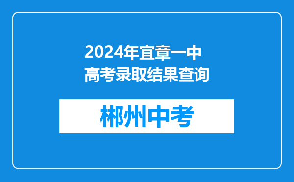 2024年宜章一中高考录取结果查询