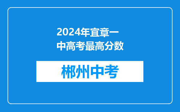 2024年宜章一中高考最高分数