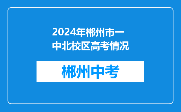 2024年郴州市一中北校区高考情况