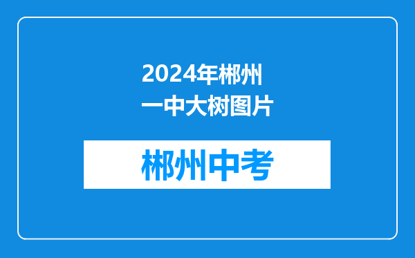 2024年郴州一中大树图片