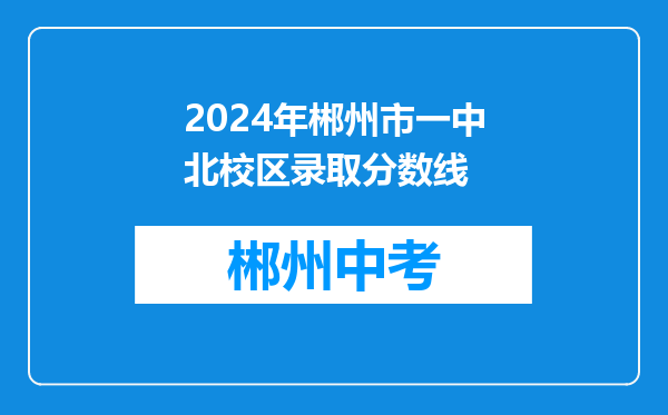 2024年郴州市一中北校区录取分数线