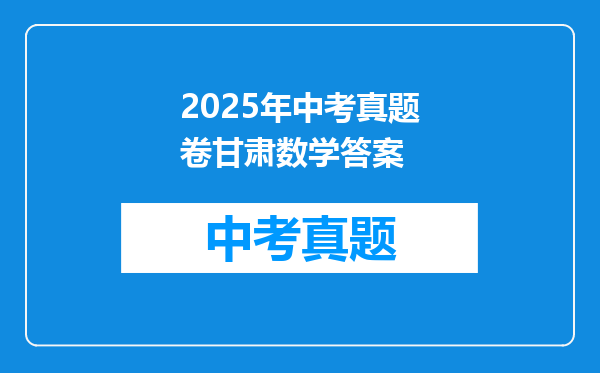 2025年中考真题卷甘肃数学答案