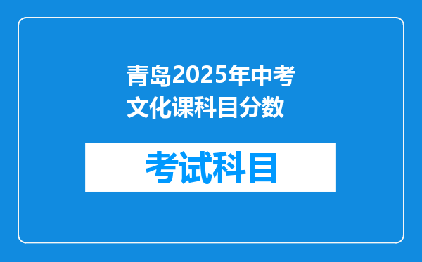 青岛2025年中考文化课科目分数