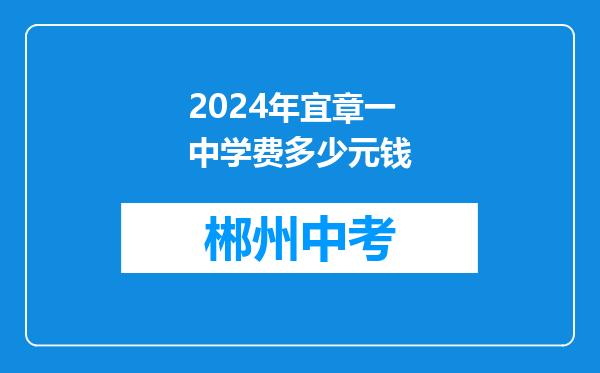2024年宜章一中学费多少元钱