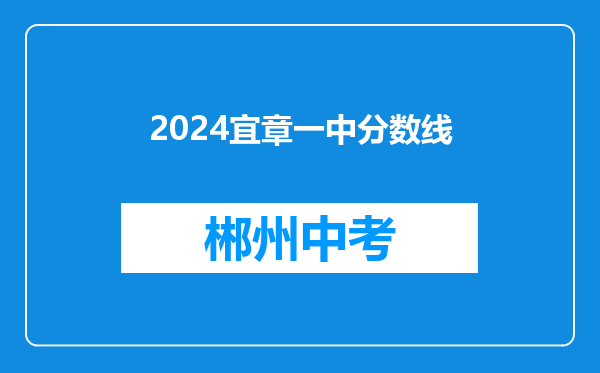 2024宜章一中分数线
