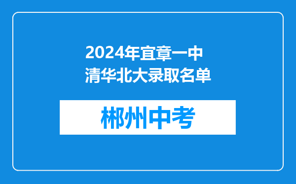 2024年宜章一中清华北大录取名单